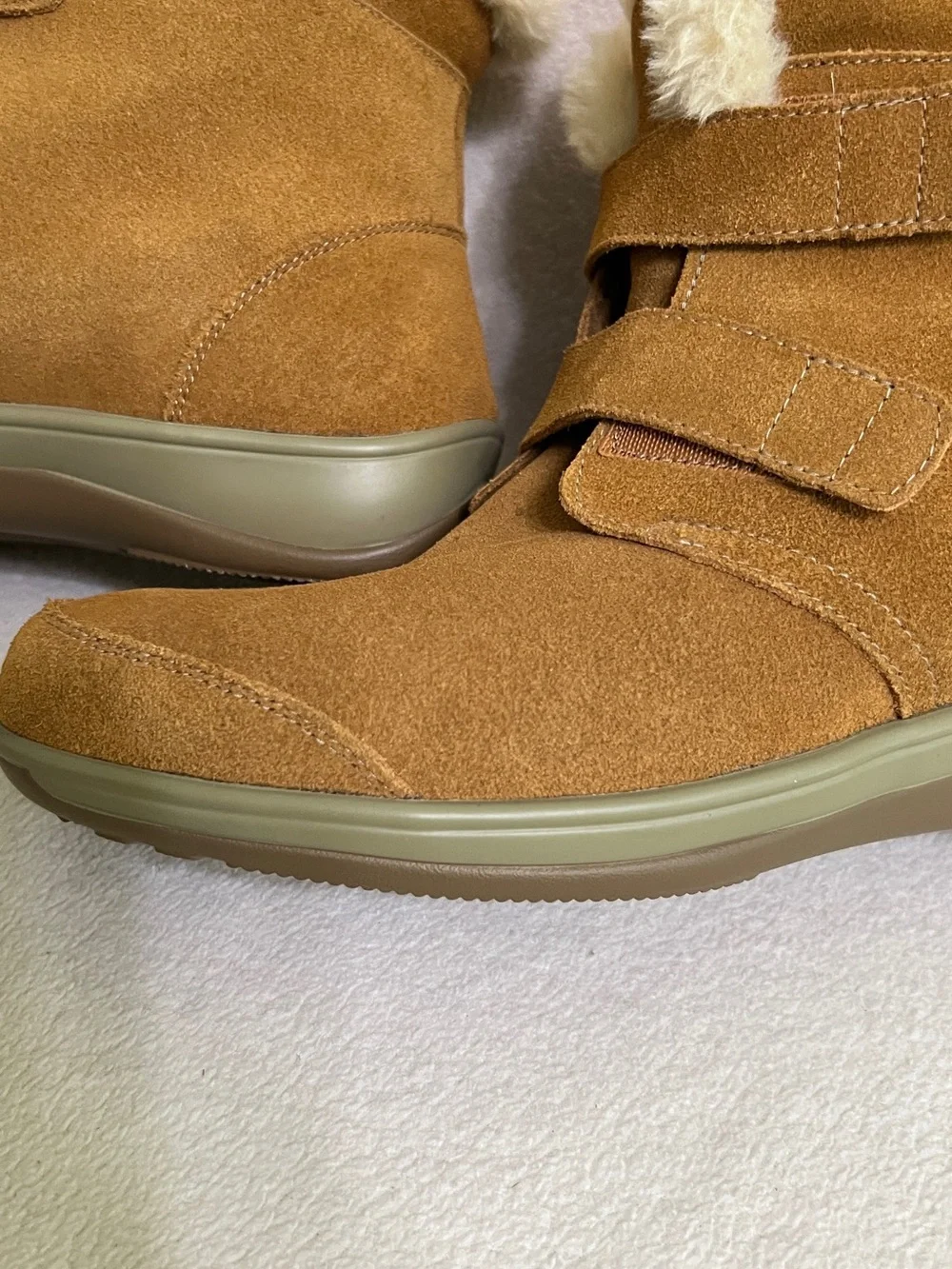 Orthofeet Florence Ankle Boots Women’s 9.5 Brown Suede Sherpa Comfort Boots